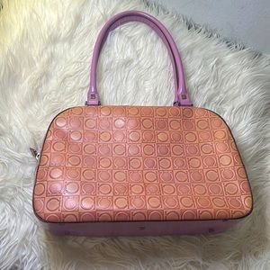 Salvatore Ferragamo Pink and Orange Satchel